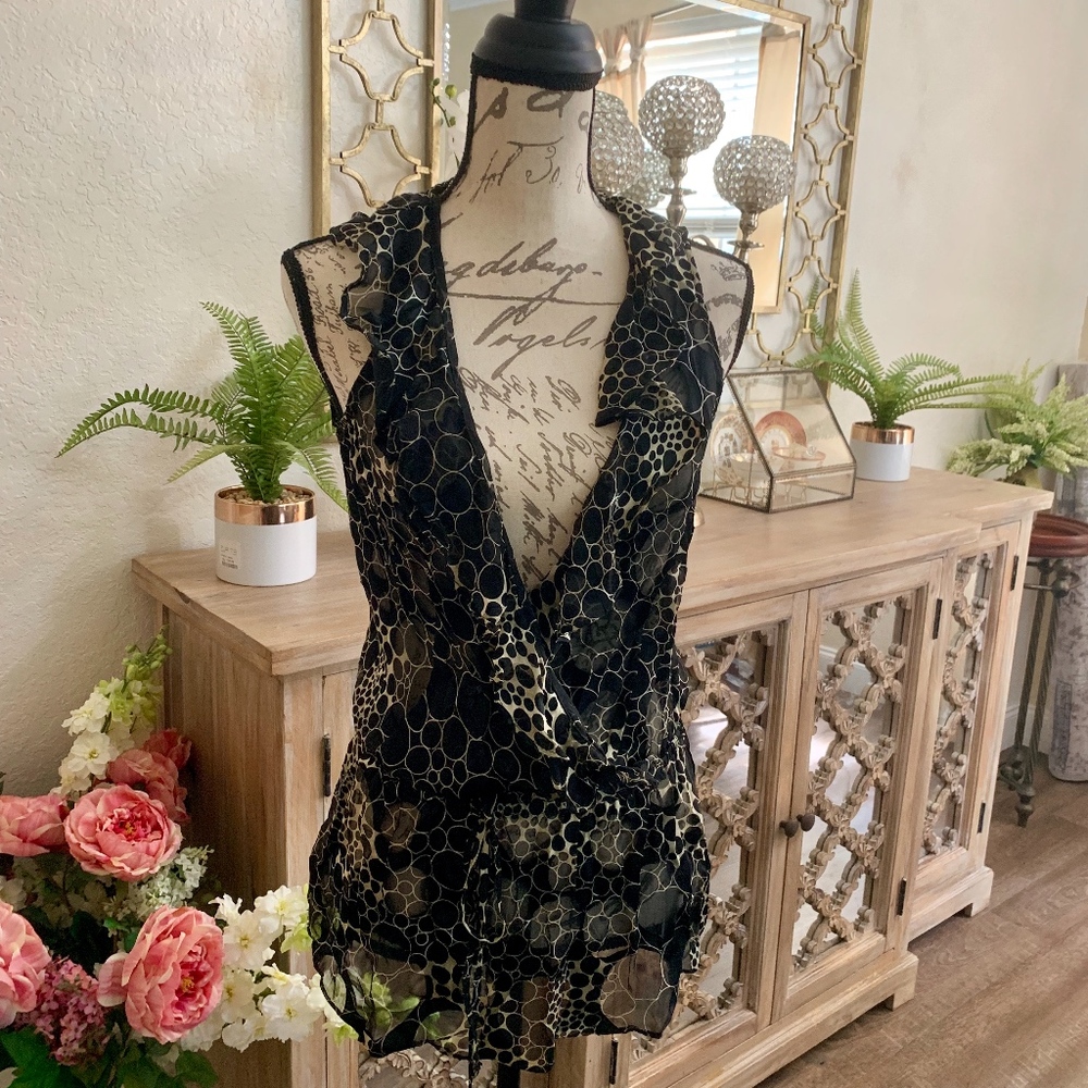 Beautiful Blouse Black & Silver Size S